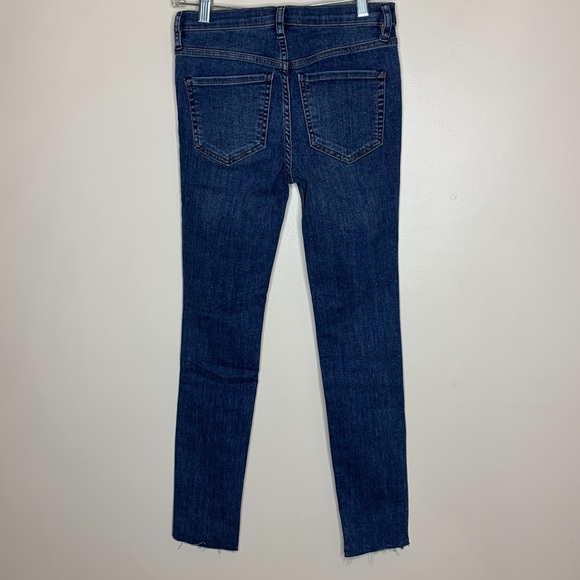 Free People | Distressed Denim Skinny Leg Jeans | Snap Button Crotch NWT - Picture 9 of 12
